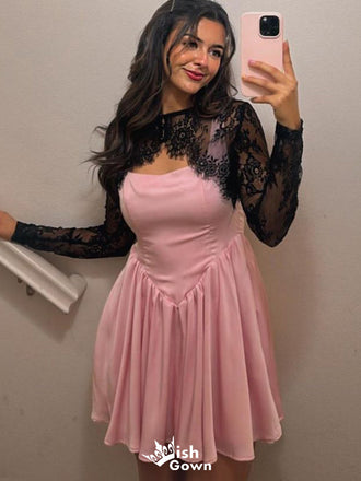 Elegant Spaghetti Strap A-line Short Mini Homecoming Dress,EPT528