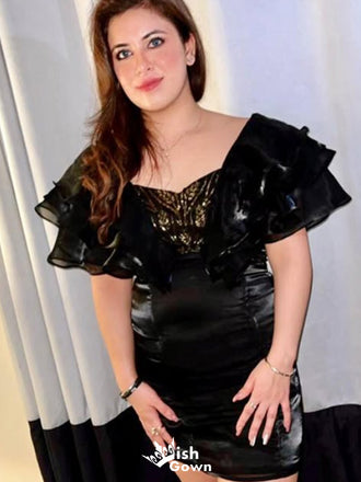 Sexy Short Sleeves Sheath Short Mini Homecoming Dress,EPT554