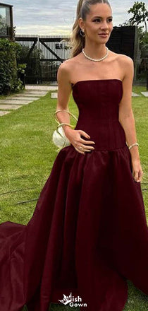 Formal Strapless A-line Long Prom Dress Ideas, Evening Party Dresses,WGP1721