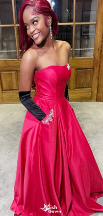 Elegant Sweetheart Strapless A-line Unique Long Prom Dress Ideas, Evening Party Dresses,WGP1163