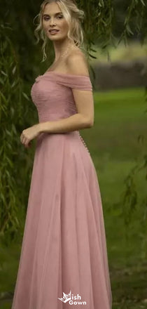 Elegant Off-shoulder A-line Long Prom Dress Ideas, Evening Party Dresses,WGP1735