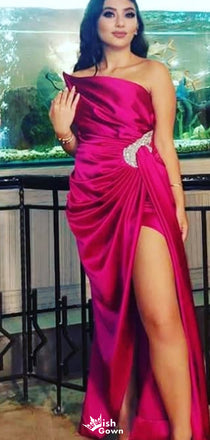 Elegant Strapless A-line Long Prom Dress Ideas, Evening Party Dresses,WGP1736