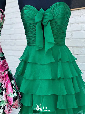 Casual Strapless Sweetheart A-line Short Mini Homecoming Dress,EPT575