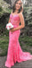 Gorgeous Pink Mermaid Sweetheart Sleeveless Lace Cheap Maxi Long Party Prom Gowns,Evening Dresses,WGP516