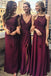 Elegant Red Mismatched Sleeveless Mermaid Long Bridesmaid Dresses Online,WGM443