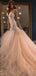 Elegant Pink Spaghetti Strap Lace Mermaid Long Wedding Dresses With Sweep Trailing,WDH179