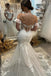Elegant White Off-Shoulder Sleeveless Mermaid Long Wedding Dresses With Sweep Trailing,WDH176