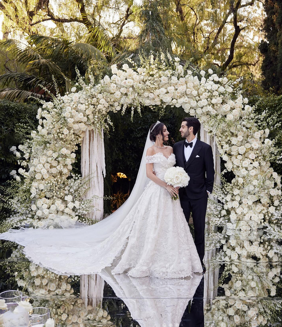 Elegant White Off-Shoulder A-Line Long Wedding Dresses With Sweep Trailing,WDH182