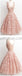 Dark Pink Lace Floral prints Vintage tea length elegant casual homecoming prom dresses,BD00128 - Wish Gown