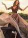 Elegant Half Sleeves A-line Tulle Black Lace Top Online Long Prom Dresses, WG1051