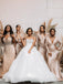 Gorgeous Champagne Gold Multiple Types Pleats Satin Mermaid Bridesmaid Dresses, WGM066