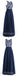 Navy Blue Lace Top Chiffon Elegant Cheap Floor Length Wedding Bridesmaid Dresses, WG455